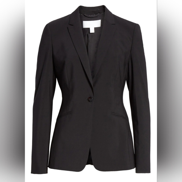 HUGO BOSS Jabina Black Wool Blend Jacket Blazer. Size 6. ** - Picture 1 of 13